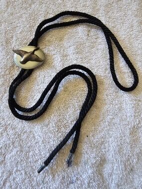 Black Rope Bolo Tie with Duck Design